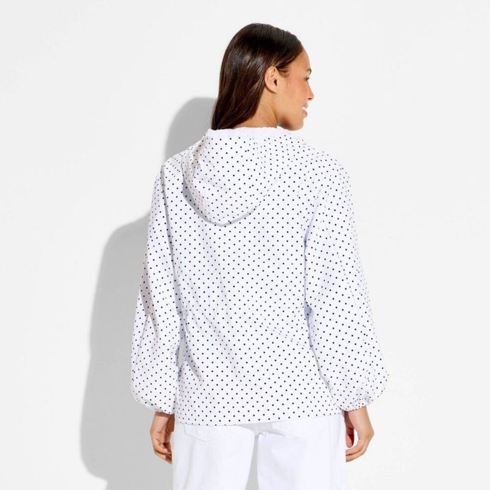 Women's Cinch Waist Raincoat - Wild Fable White Polka Dots XS - Picture 3 of 3